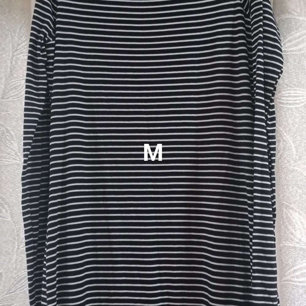 Black and White Striped Long Sleeve Top